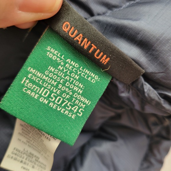 LL Bean Mens Ultralight 850 Down Hooded Jacket Puffer Packable Sz XXL Tall Navy - Picture 15 of 16